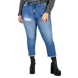 Celebrity Pink Hi Rise Relaxed Straight Jeans Retro Women Plus 20 Distressed